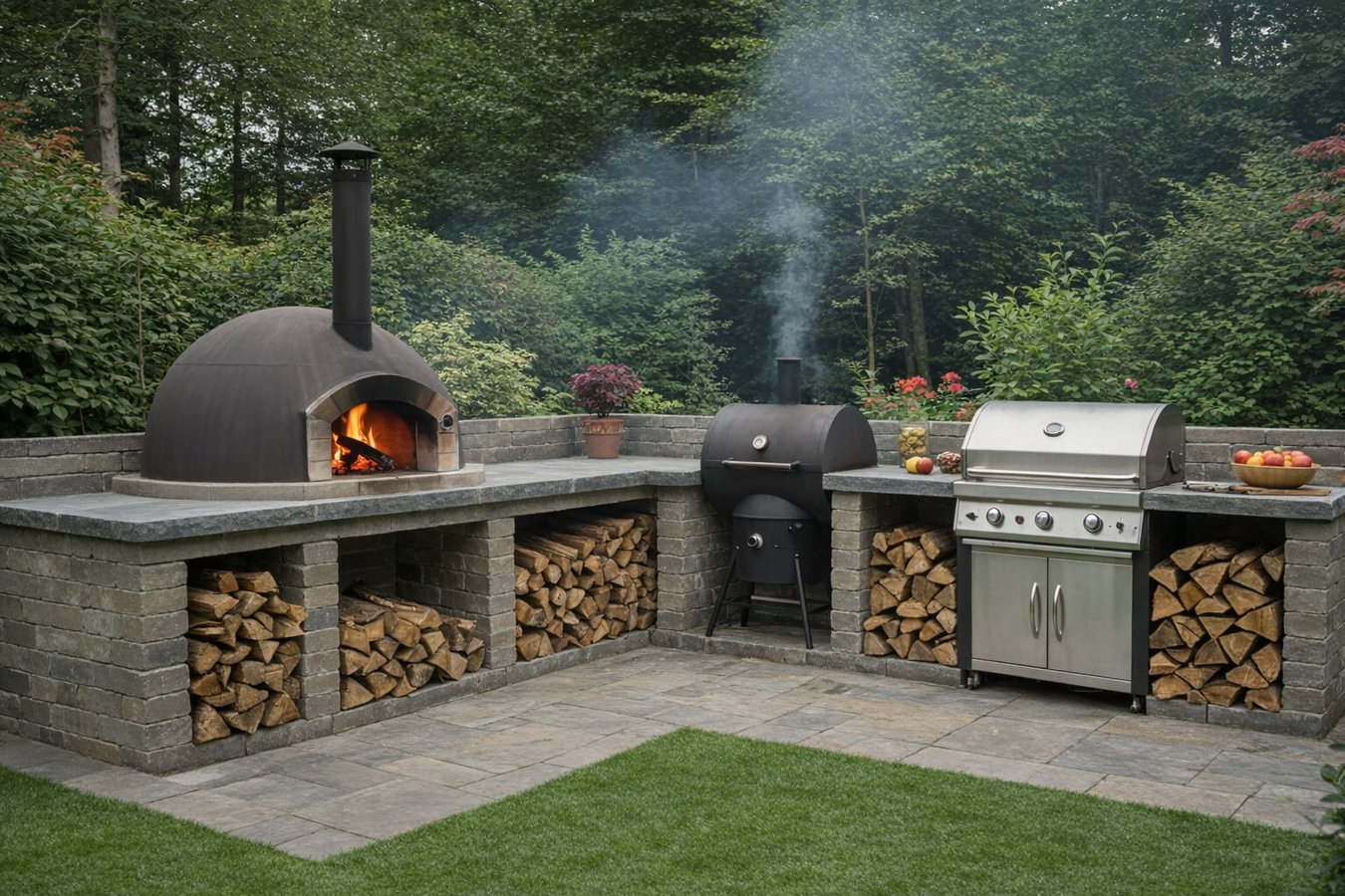 Outdoor kitchen masonry
